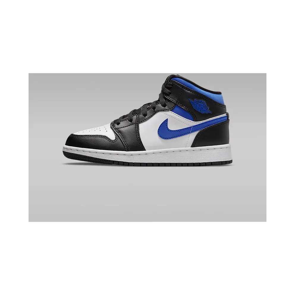 Air Jordan 1 Mid White Black Royal (GS) (554725-140)
