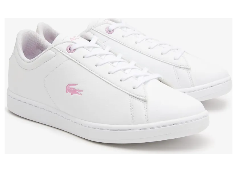 Lacoste Juniors’ Lacoste Carnaby Synthetic Trainers – White Size 34.5 Weiss (44SUJ0016-21G)