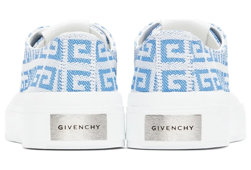 Givenchy White & Blue 4G City Low-Top Sneakers (BE001NE10N114) (2)