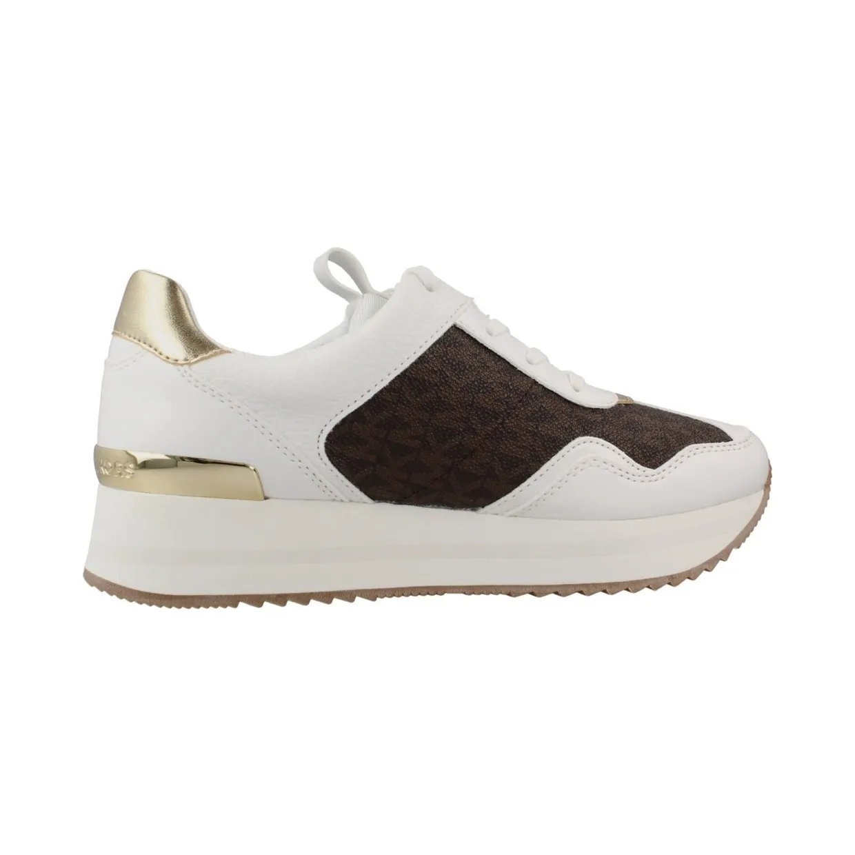 Michael Kors Raina Signature Logo Platform “White” (43R4RNFSAB200BROWN) (3)