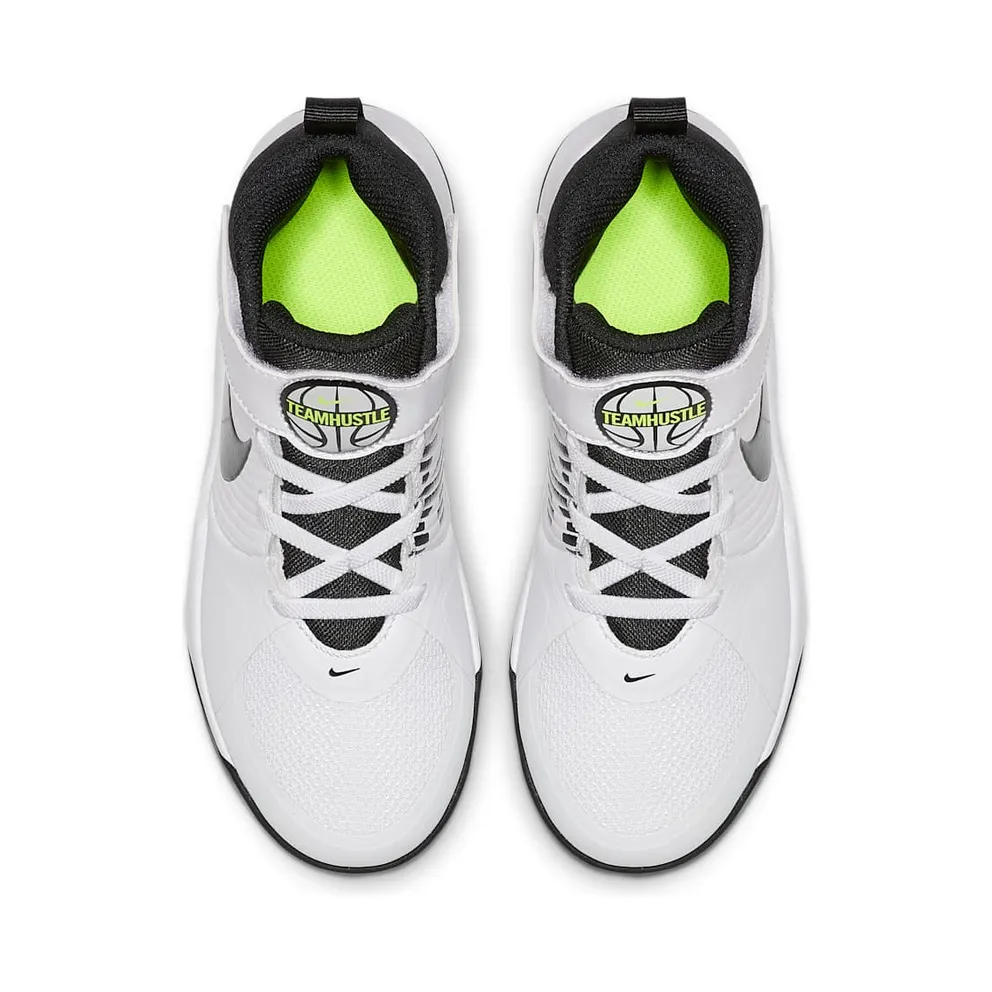 Nike Team Hustle D 9 White (PS) White/Volt/Black (AQ4225-100)