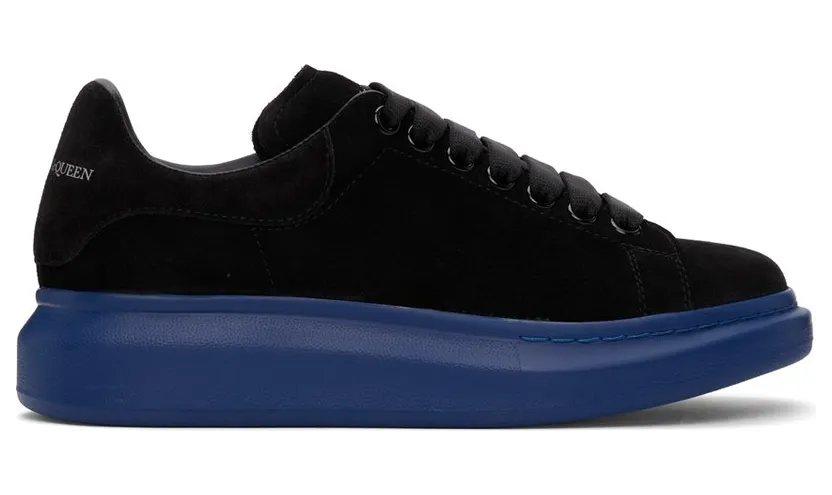 Alexander McQueen SSENSE Exclusive Black & Blue Suede Oversized Sneakers (553761WHBGM)