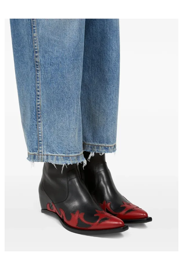 Maison Margiela Heel-Less Western Flames “Black/Red” (P7788 S57WU0301 H0058) (4)