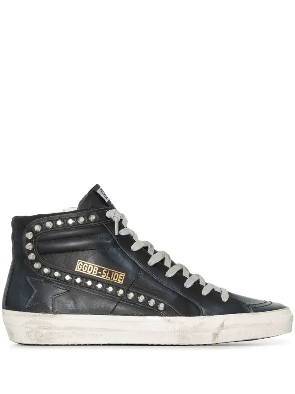 Golden Goose Slide Distressed-Sneakers – Schwarz (GWF00115F000323)