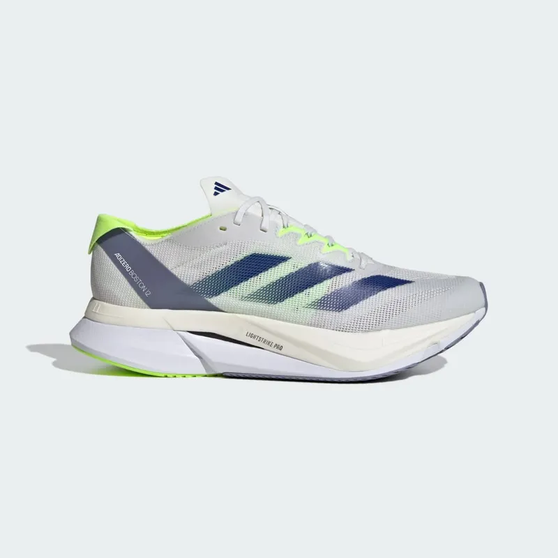 adidas Adizero Boston 12 Crystal White / Royal Blue / Lucid Lemon (IE8493)