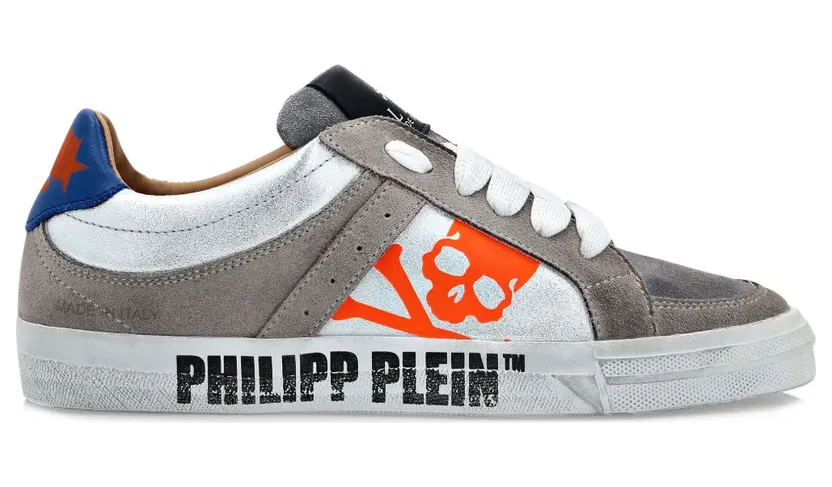 Philipp Plein Retrokickz TM leren sneakers – Grijs (UACSUSC0207PLE010N)