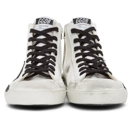 Golden Goose White and Black Francy Sneakers (G36MS591.C65) (2)