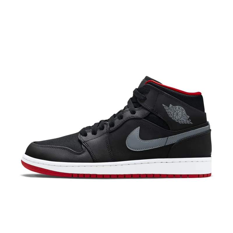 Jordan 1 Mid Black Cool Grey Gym Red Black/Cool Grey-Gym Red (554724-004)