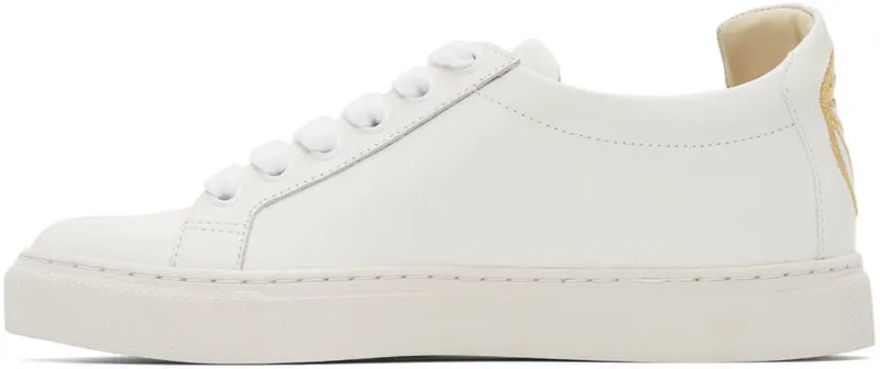 Sophia Webster Off-White & Gold Butterfly Low Sneakers (SSS22137)