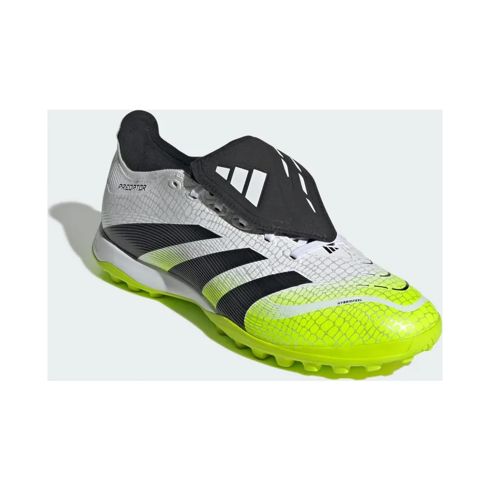 adidas Predator League Fold-Over Tongue TF Cloud White Core Black Lucid Lemon (JQ1072)