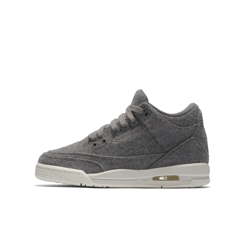 Jordan 3 Retro Wool (GS) Dark Grey/Dark Grey-Sail (861427-004)