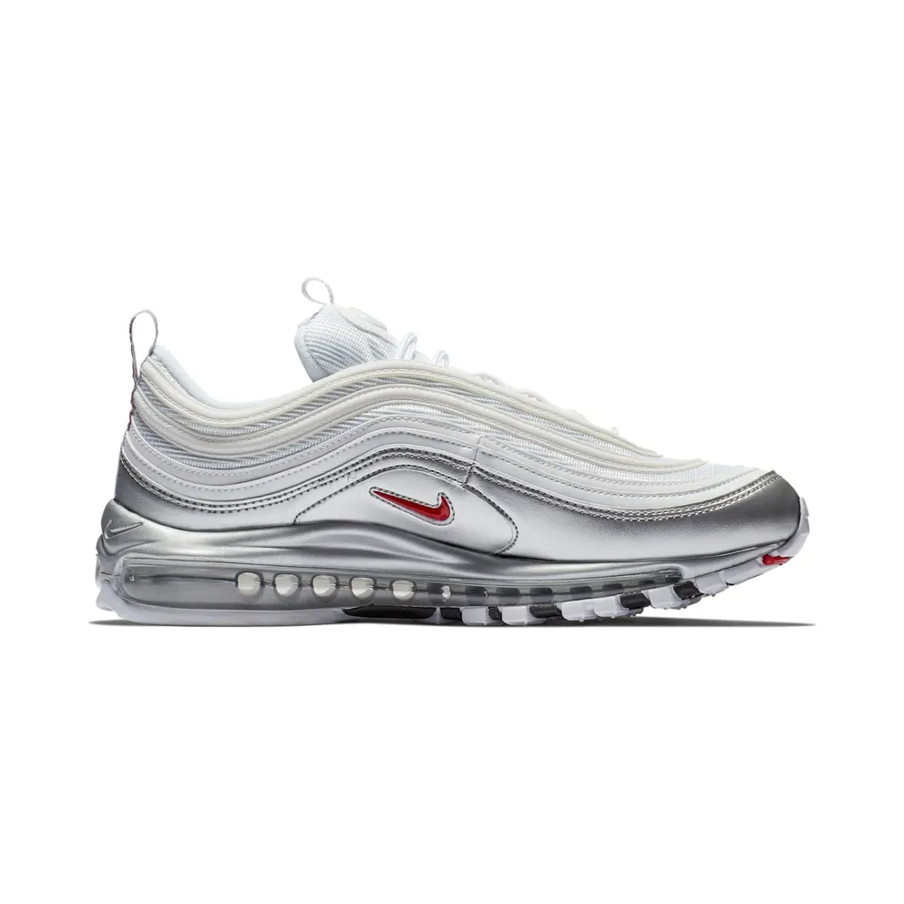 Nike Air Max 97 Silver White White/Varsity Red-Metallic Silver-Black (AT5458-100)