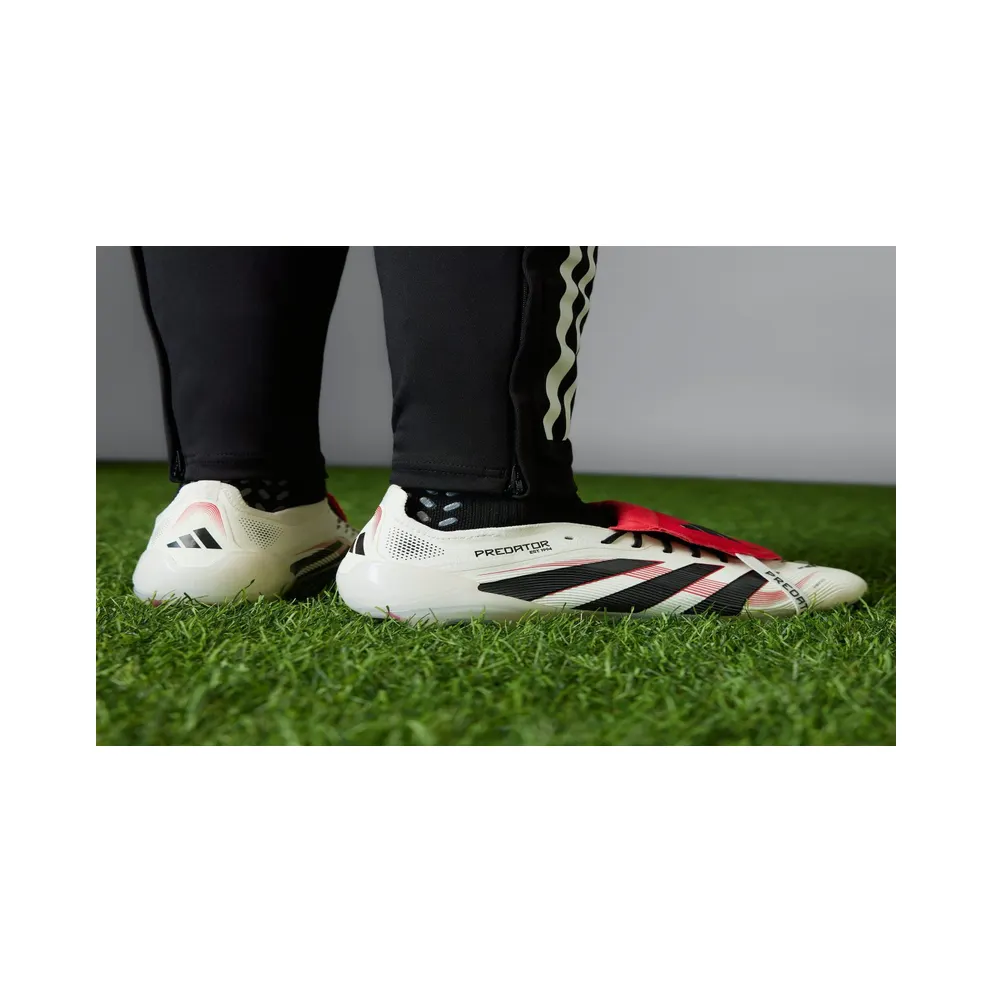 adidas Predator Elite Fold-over Tongue Firm Ground Boots “Off White / Core Black / Pure Ruby” (ID8968)
