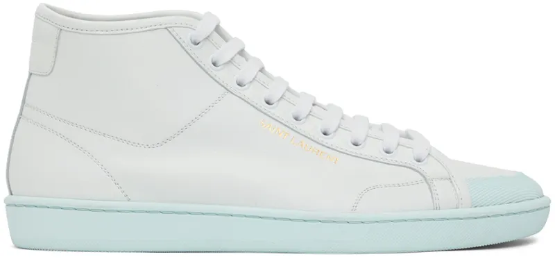 Saint Laurent White & Pink Court Classic SL/39 Sneakers (652773AAAIG)