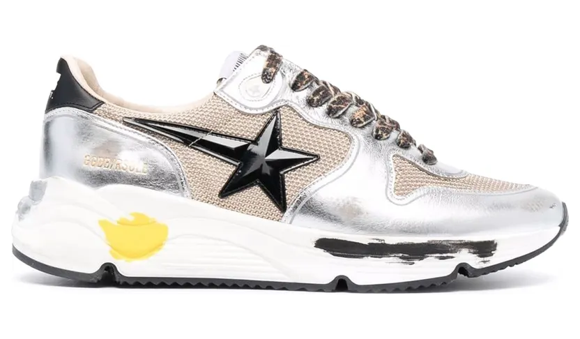 Golden Goose Running Sole Silver Beige Black White (GMF00126F00210180392)