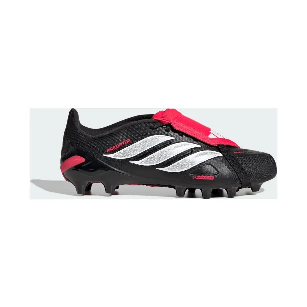adidas Predator League Fold-over Tongue Artificial Ground Football Boots Kids “Core Black / Cloud White / Lucid Red” (JR7909)