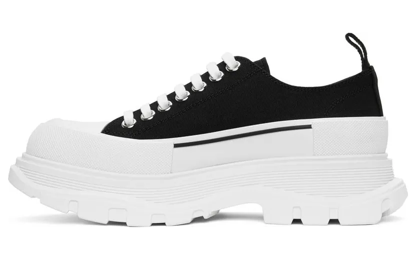 Alexander McQueen Black & White Tread Slick Lace-Up Sneakers (604257W4L32) (3)