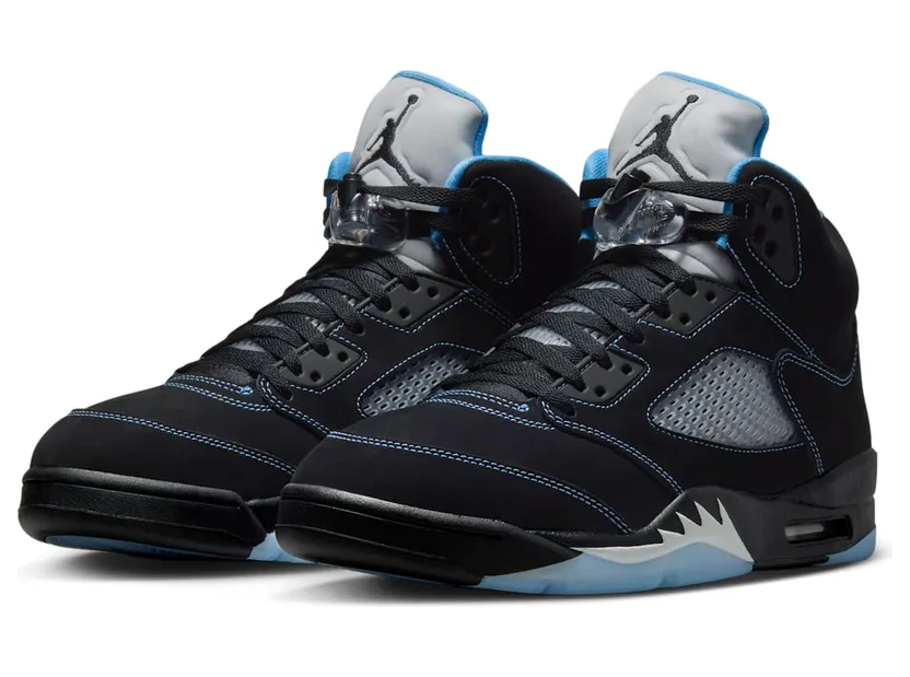 Air Jordan 5 Black University Blue: blauwe heat (5)