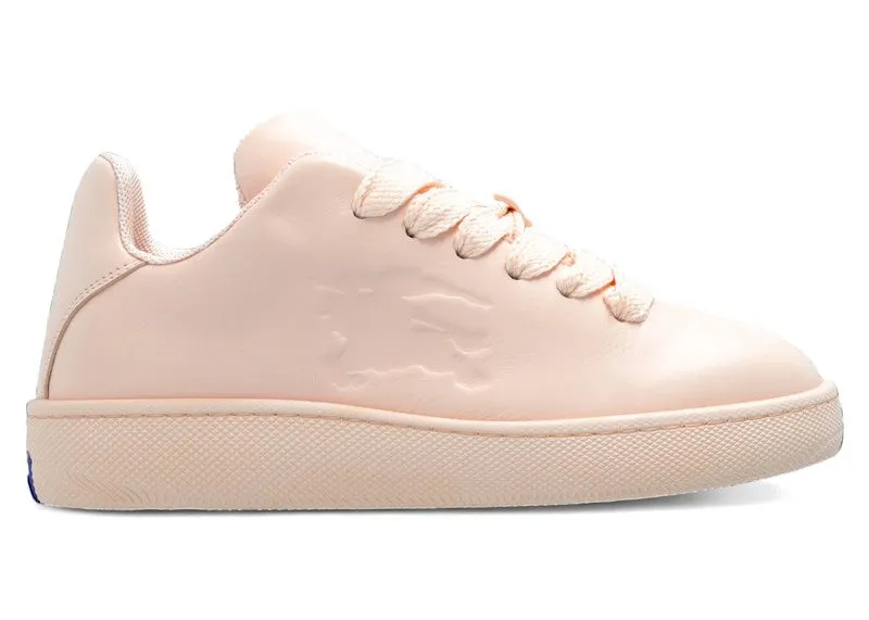 Burberry Box Leather Sneakers Nude Neutrals Equestrian Knight Motif (8083394)