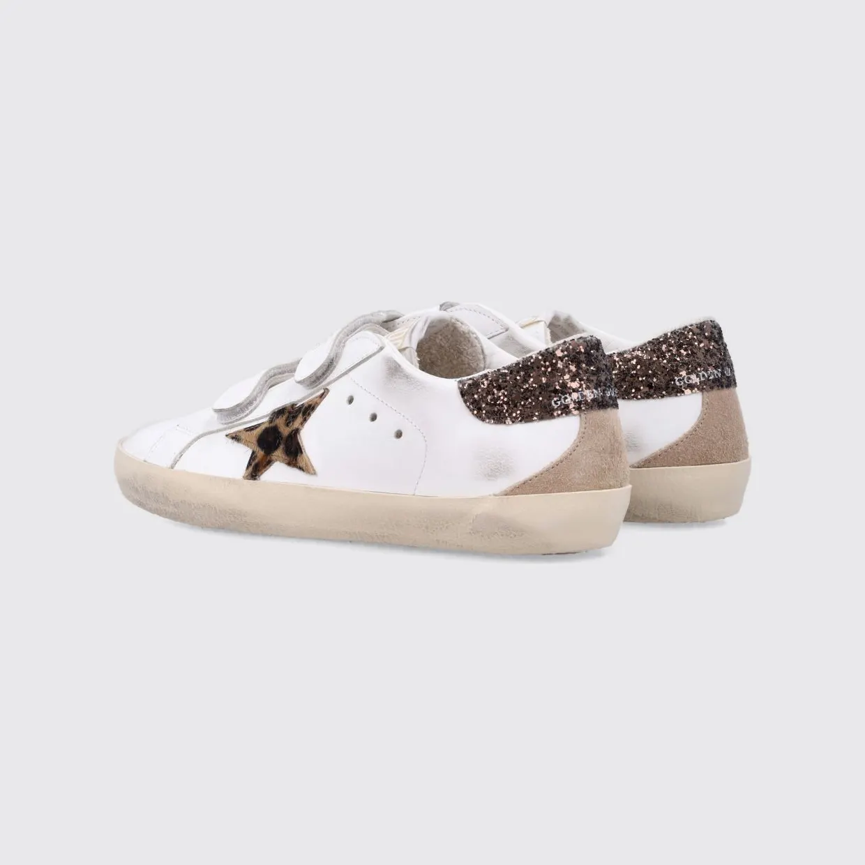 Golden goose Old School Leather Sneakers for Boys with Animal Print and Velcro White (GTF00177F00866812515) (2)
