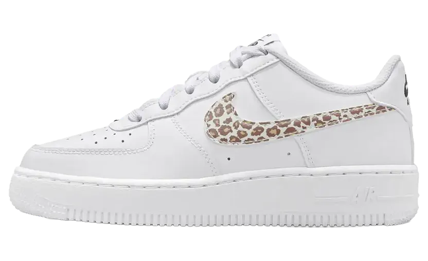 Nike Air Force 1 Low GS “White Leopard Swoosh” (IR0273-100)