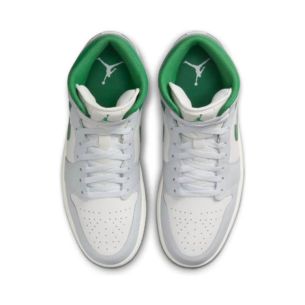 Jordan 1 Mid “White Pure Platinum Pine Green” (DQ8426-142)