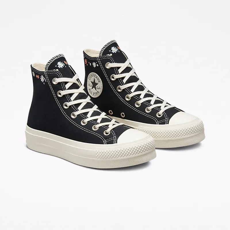 Converse Chuck Taylor All Star Lift Platform Embroidered Floral Black/multi/egret (A01592C)