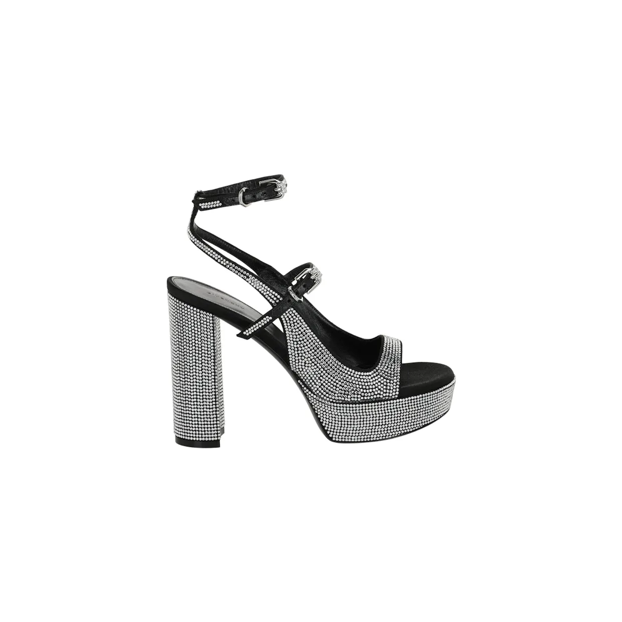 Givenchy Voyou Crystal Embellished Platform Sandals Black Silver (BE307V-E1VB-040)