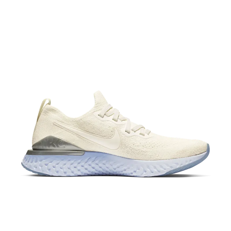 Nike Epic React Flyknit 2 Sail Aluminum (W) Sail/Aluminium-Metallic Silver-Sail (BQ8927-100)