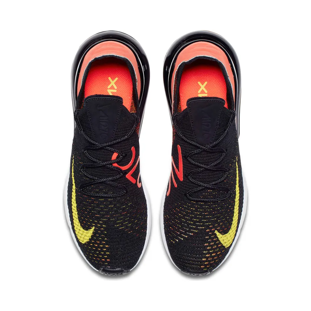 Nike Air Max 270 Flyknit Black Bright Crimson Yellow Strike (W) Black/Bright Crimson-Yellow Strike (AH6803-003)