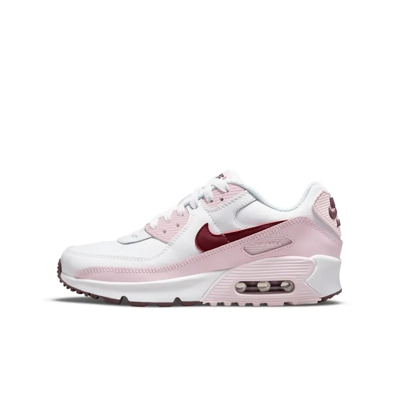 Nike air Max 90 Leather GS “White / Pink Foam / Dark Beetroot” (CD6864-114)