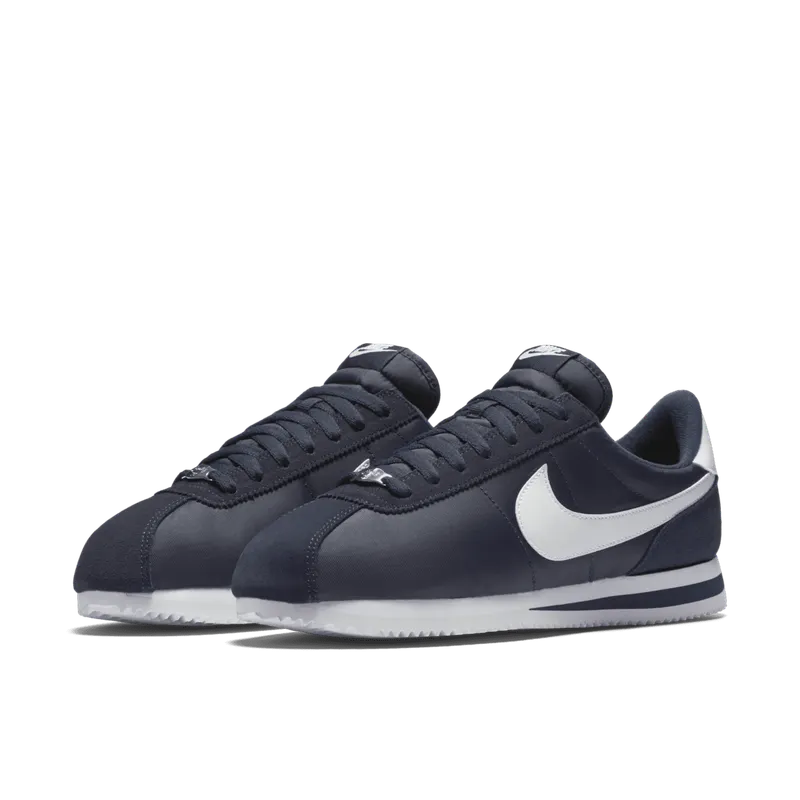 Nike Cortez Basic Nylon Obsidian White-Metallic Silver Obsidian/White-Metallic Silver (819720-411)