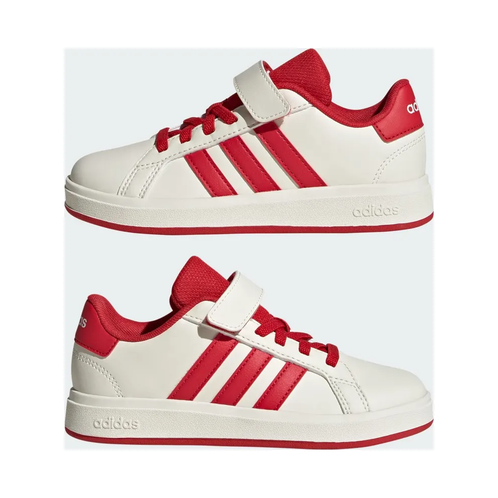 Adidas Grand Court 2.0 Kids Off White / Collegiate Red / Core Black (JQ8003)