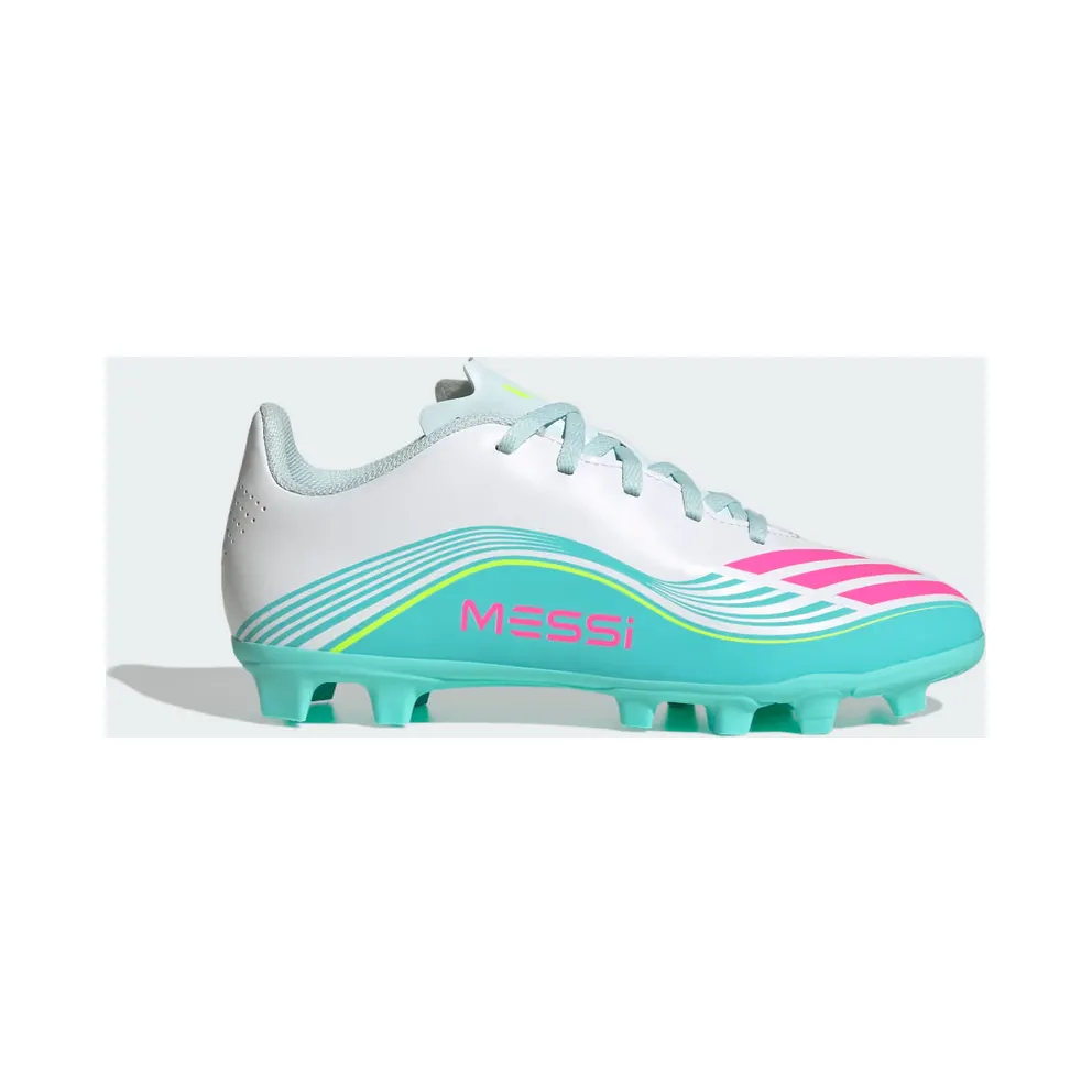 adidas F50 Messi Club Firm Ground / Multi Ground Football Boots Kids “Cloud White / Lucid Pink / Flash Aqua” (JQ0950)