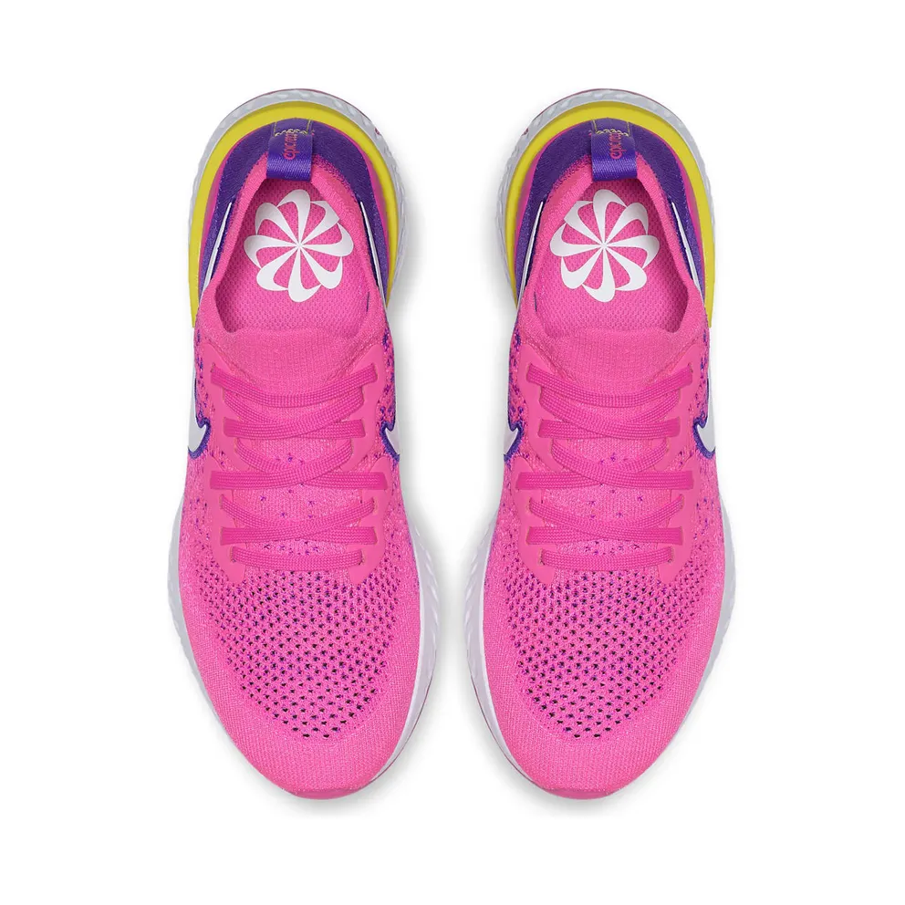 Nike Epic React Flyknit 2 Laser Fuchsia White (W) Laser Fuchsia/Yellow Pulse-White (CK0821-600)