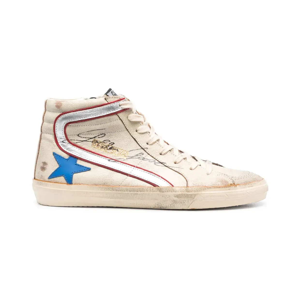 Golden Goose Slide high-top sneakers – Beige (GMF00115F004577)