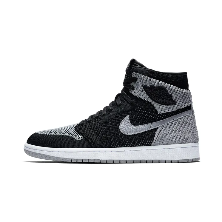 Jordan 1 Retro High Flyknit Shadow “Black / White / Wolf Grey” (919704-003)