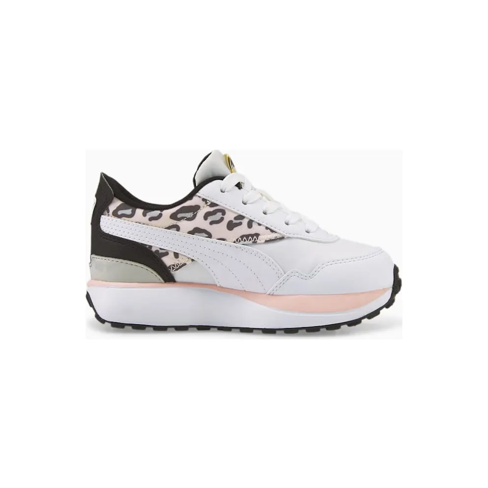 Puma Cruise Rider Summer Roar Kinder-Sneakers Weiß/Rosa/Schwarz (383160-01)