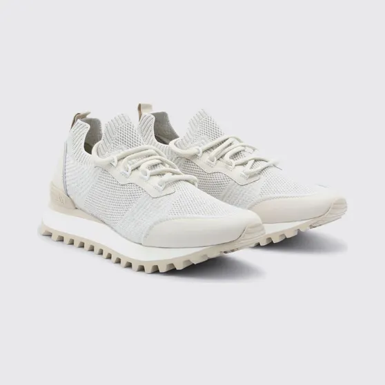 Eleventy Crochet Technical Fabric and Leather Sneakers Sand (M77SCNM03SCA0M0450202)