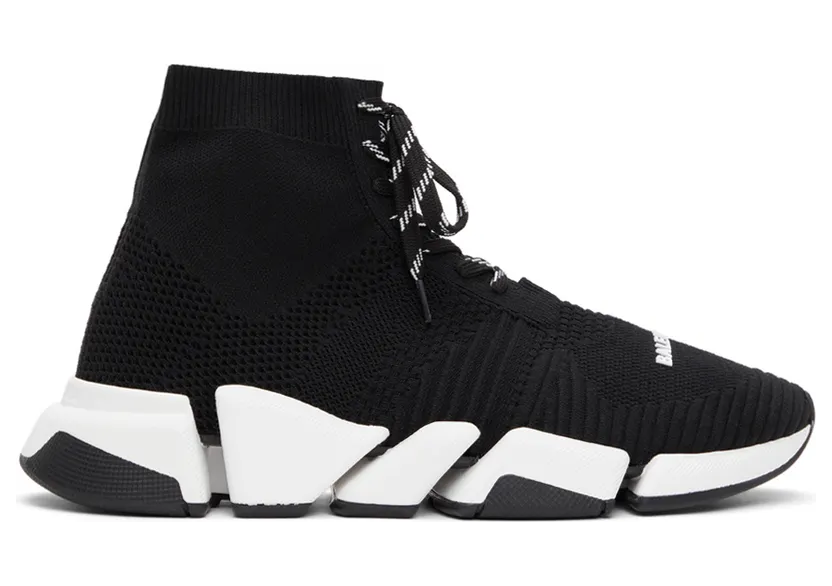 Balenciaga Black Lace-Up Speed 2.0 Sneakers (617258 W2DB2)
