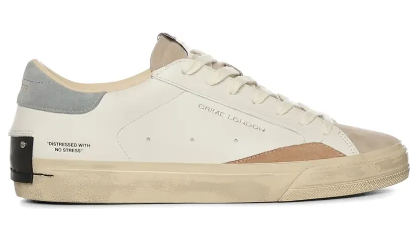 Crime London Distressed 2.0 leren sneakers – Beige (19050PP8BWHITE)