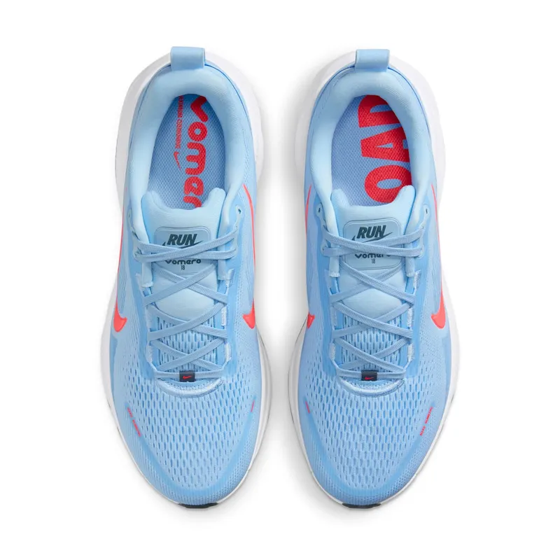 Nike Vomero 18 “Ice Blue / White / Blue Fox / Bright Crimson” (IQ9406-411)