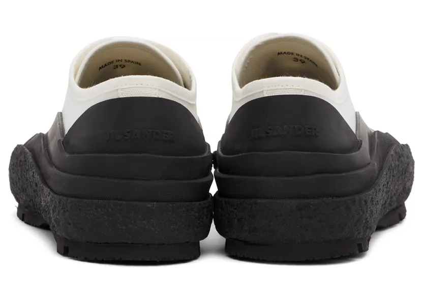 Jil Sander White & Black Canvas Low-Top Sneakers (JI37520A_15600) (4)