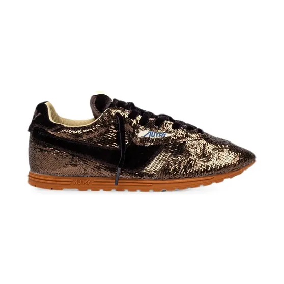 Autry Windspin Low sequin-embellished velvet “Brown” (WSLWEI01)