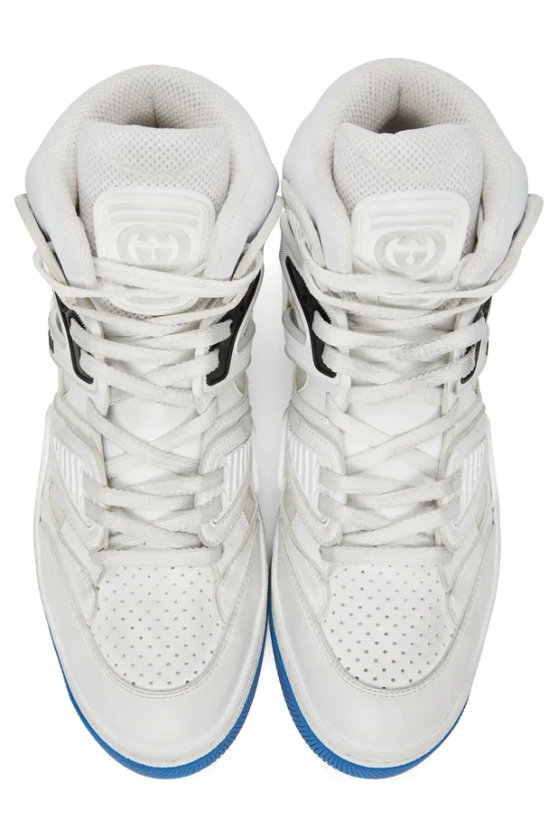 Gucci White Basket High-Top Sneakers (661301 2SHA0) (5)