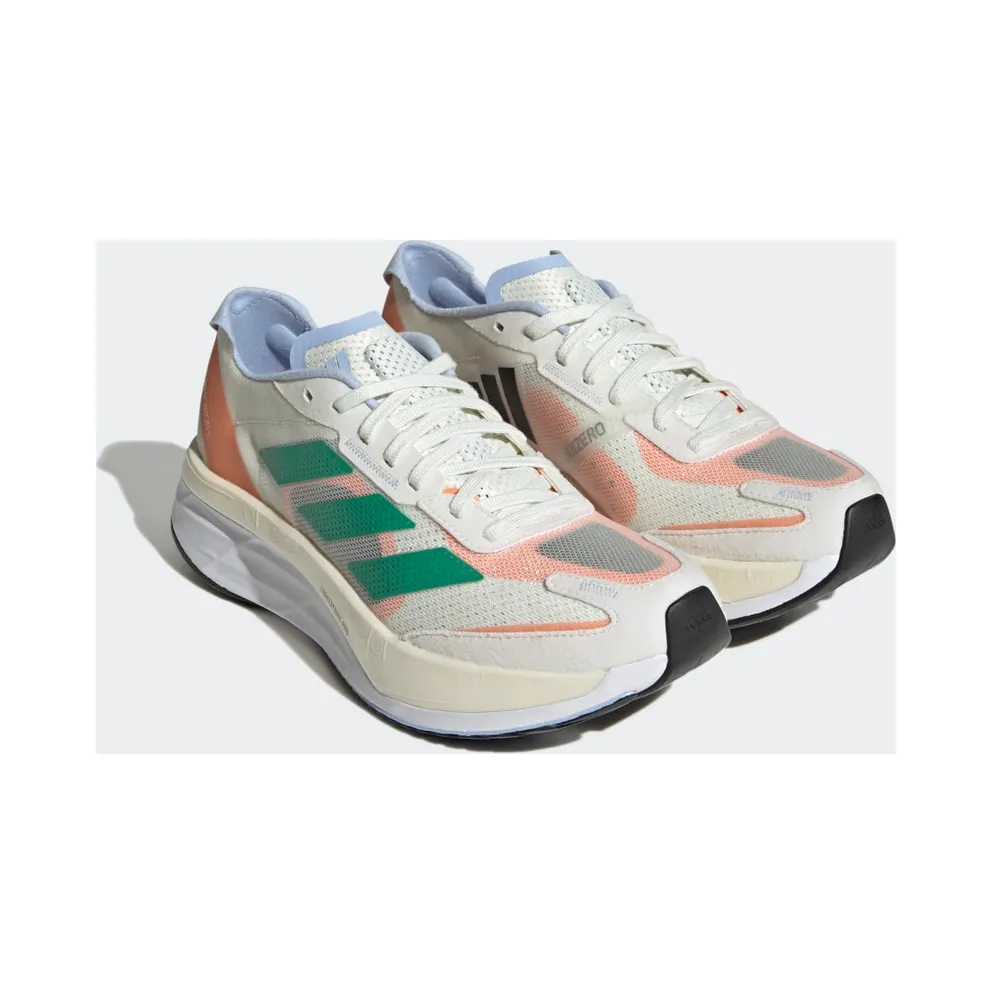 adidas Adizero Boston 11 White Tint / Court Green / Coral Fusion (HQ3697)