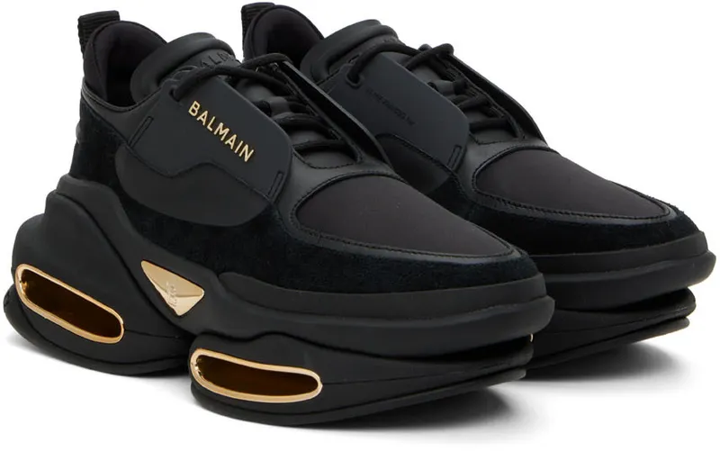 Balmain Black B-Bold Low-Top (YN1VI541LSLD)