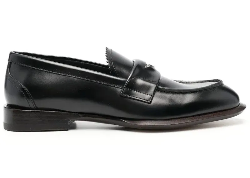 Alexander McQueen Leather Coin-Embellished Penny Loafer Black (705086WHSWJ1530)