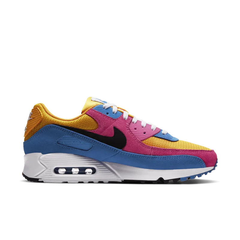 Nike Air Max 90 Multicolor Suede Yellow/Blue-White (CJ0612-700)