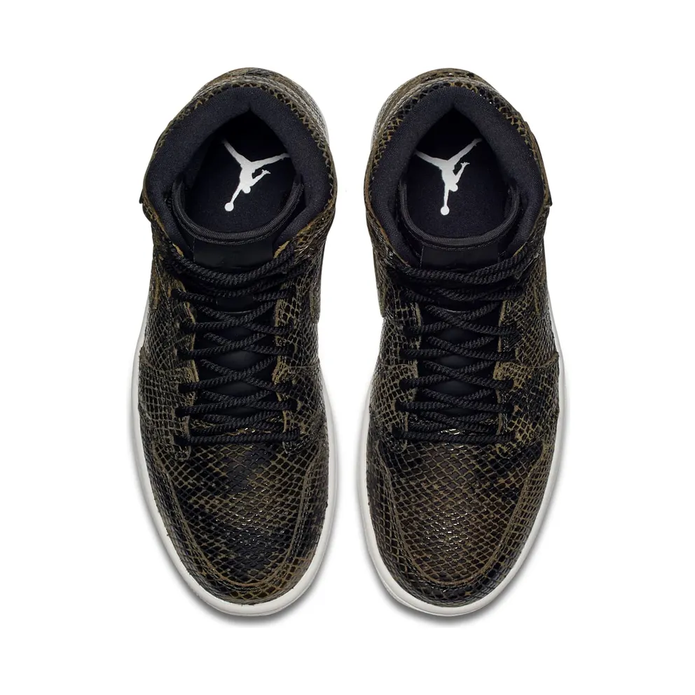Jordan 1 Retro High Snakeskin (W) Olive Canvas/Phantom-Black (AH7389-302)